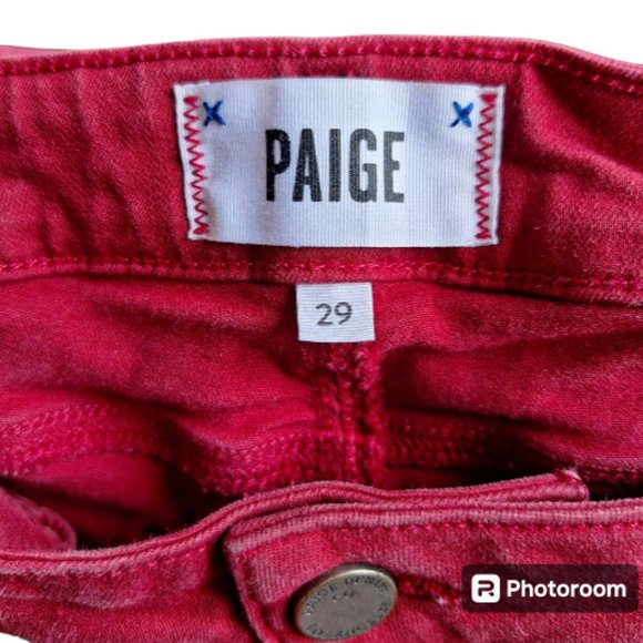 Paige Verdugo Ankle Skinny Jeans in Viking Red Size 29 - Picture 10 of 11